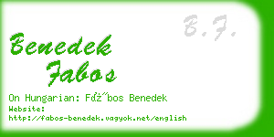 benedek fabos business card